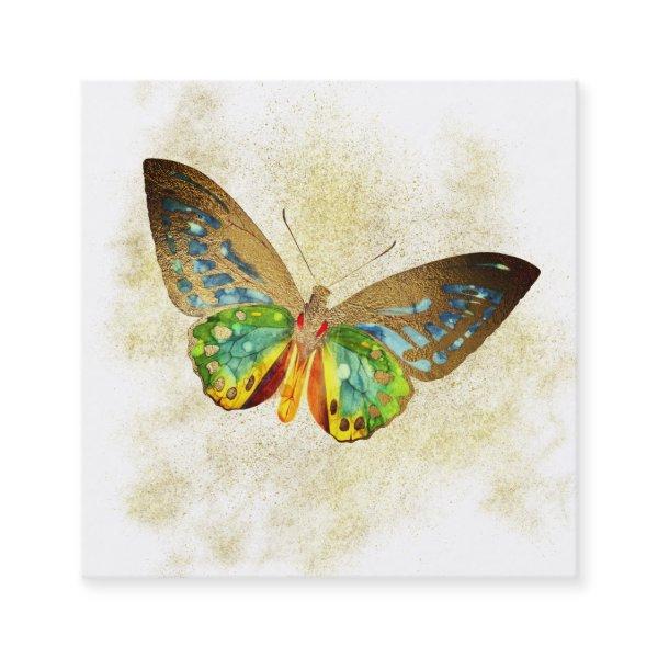 ** Gold Dust Magical Gold Gilded Butterfly Square