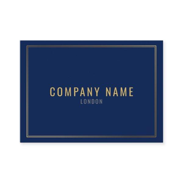 Gold effect border, blue background professional