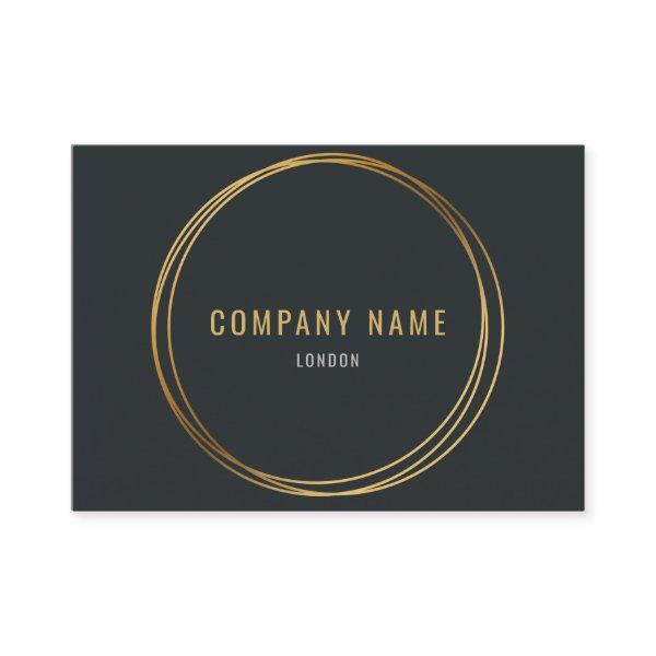 Gold effect, gold rings, dark grey bold text