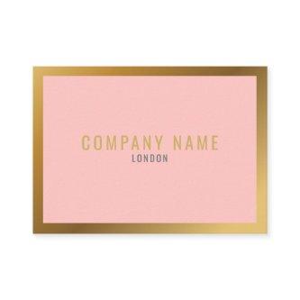 Gold effect, thick gold border, pink background