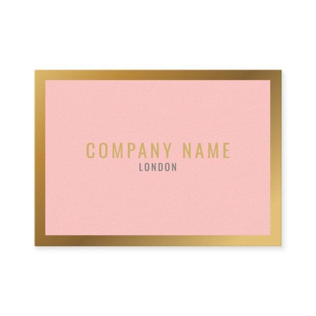 Gold effect, thick gold border, pink background