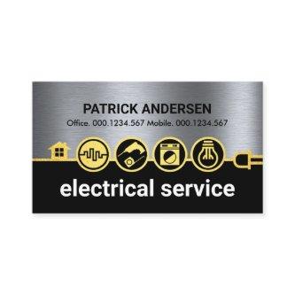 Gold Electrical Icons Power Line On Silver