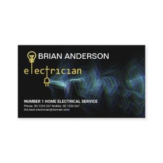 Gold Electrician Signage Blue Electrical Charge