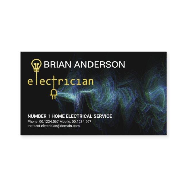 Gold Electrician Signage Blue Electrical Charge