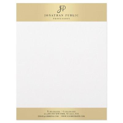 Gold Elegant Monogrammed Template Glamorous Letterhead