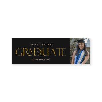 gold elegant script graduate name card