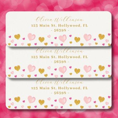 Gold Elegant Script Name Off White Return Address Label
