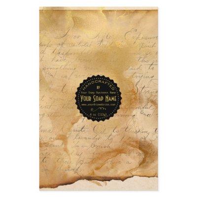 Gold Ephemera Vintage Soap Wrap Paper - Satin
