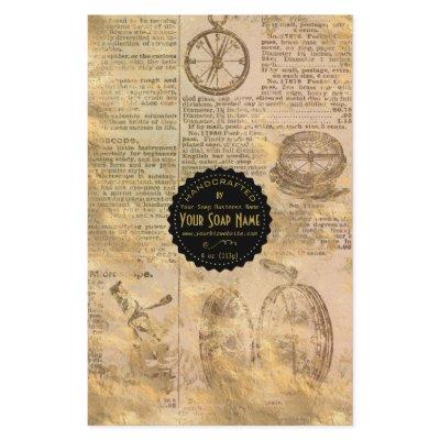 Gold Ephemera Vintage Soap Wrap Paper - Satin