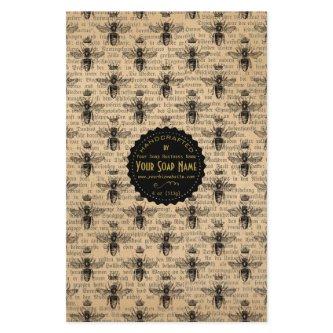 Gold Ephemera Vintage Soap Wrap Paper - Satin