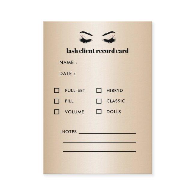 Gold Eyelash Extension Client Consultation