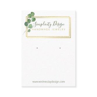 Gold FAUX Foil Frame With Greenery Earring Display
