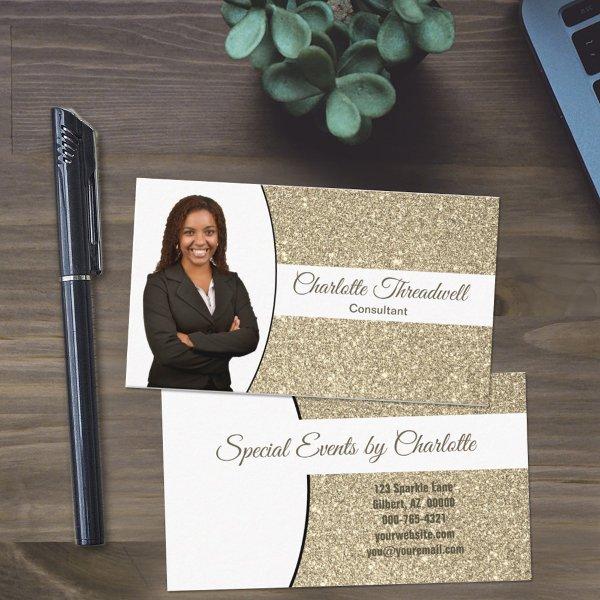 Gold Faux Glitter Custom Professional Head Shot