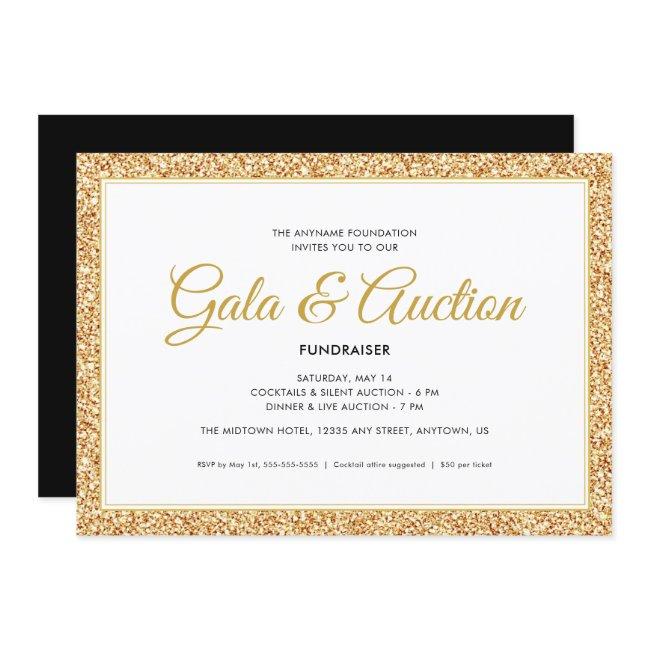Gold Faux Glitter | Gala Auction and Fundraiser Invitation