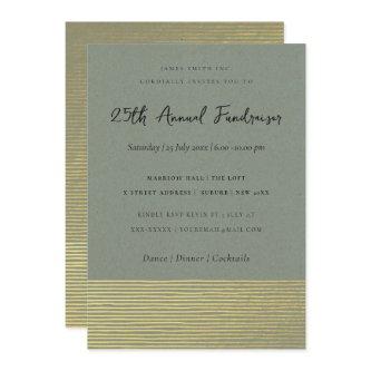 GOLD FAUX GREY SKETCH STRIPED LINE CORPORATE EVENT INVITATION