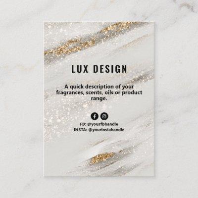 Gold Fleck White Glitter Product Price List Card