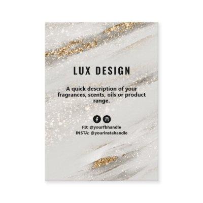 Gold Fleck White Glitter Product Price List Card