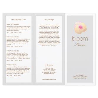 Gold Floral Skin Care Spa TriFold Brochure