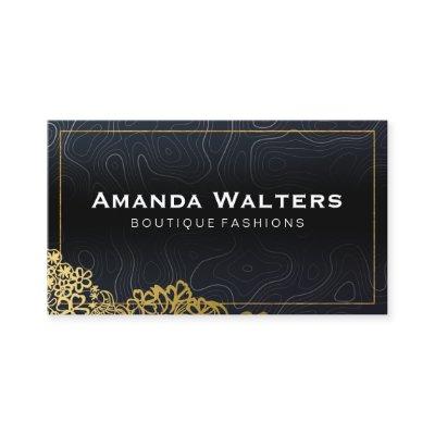 Gold Floral | Topographic Lines Background