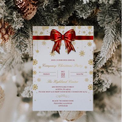 Gold Foil Company Christmas Party Invitation Work Foil Invitation