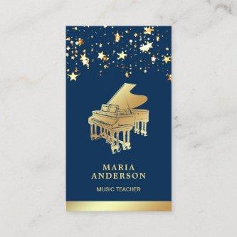 Gold Foil Confetti Grand Piano Musician Pianist