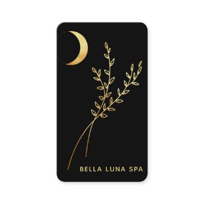 *~*  Gold Foil Crescent Moon Foliage Leaves