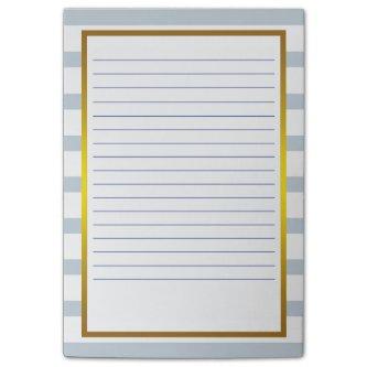 Gold Foil Gray  Stripe white Lined Business Lines Post-it Notes