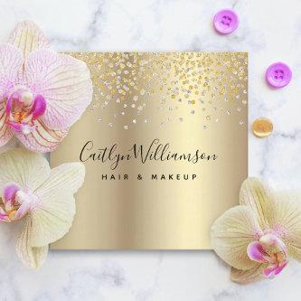 Gold foil jewels modern hair stylist makeup artist square