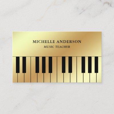 Gold Foil Piano Keyboard Musician Pianist