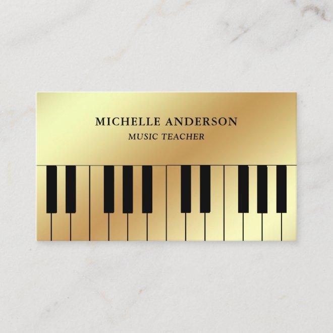 Gold Foil Piano Keyboard Musician Pianist