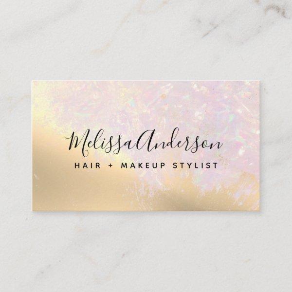 Gold Foil Pink Iridescent Calligraphy