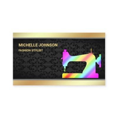 Gold Foil Rainbow Sewing Machine Fashion Stylist