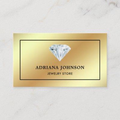 Gold Foil Solitaire Diamond Jewelry Store Jeweler