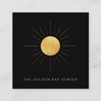 *~* Gold Foil Sun Golden Rays Healing Yoga Center Square