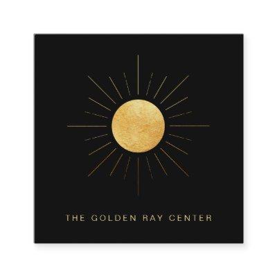 *~* Gold Foil Sun Golden Rays Healing Yoga Center Square