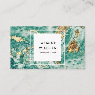Gold foil turquoise marble watercolor chic glamour