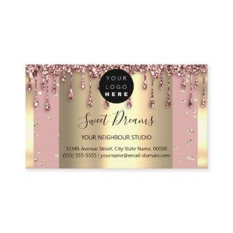 Gold Frame Glitter Confetti Rose Powder Drips