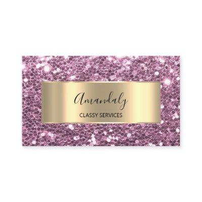 Gold Frame Glitter QR Code Logo Purple Rose Busine