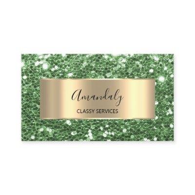 Gold Frame Glitter QR Code Logo SpringMint Green