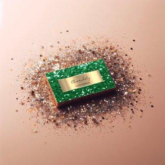 Gold Frame Glitter QR Code Logo Vivid Green   Busi