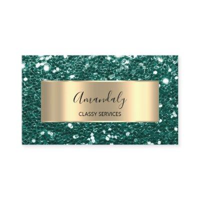 Gold Frame Glitter QR Code Logo Woodland Green  Bu
