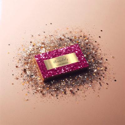 Gold Frame Glitter QR Code Pink Berry Shop Busines