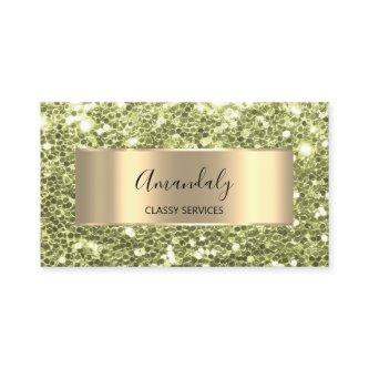 Gold Frame Glitter QRCode Logo Fresh Mint Green  B