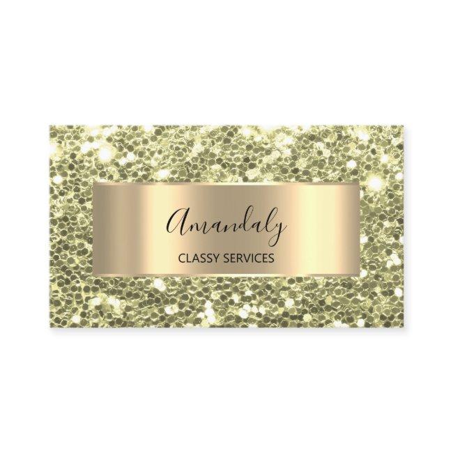 Gold Frame Glitter QRCode Logo Mustard Mint Green