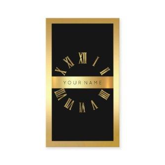 Gold Frame Roman Clock Glitter Vertical