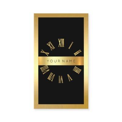 Gold Frame Roman Clock Glitter Vertical