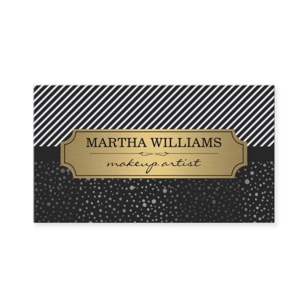 Gold Frame with Metallic Dots and Stripes