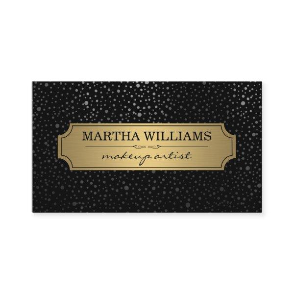 Gold Frame with Metallic Dots Pattern Black