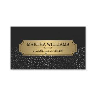 Gold Frame with Metallic Dots Pattern Black