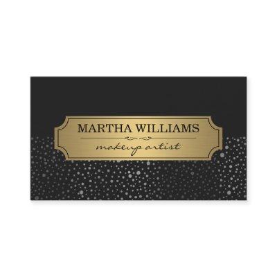 Gold Frame with Metallic Dots Pattern Black